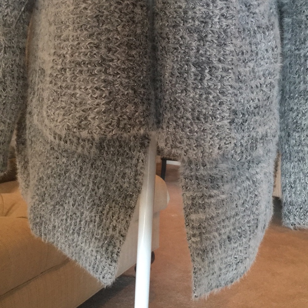 POL Mohair Waffle Cardigan- Gray - Picture 6 of 13